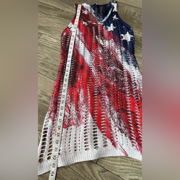 ❤️🤍💙 Patriotic Knit Tank Top Cover-Up❤️🤍💙 - Picture 3 of 12